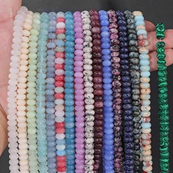 Colorful Natural Stone Chalcedony Beads 5x8mm Rondelle Quartz Loose Spacer Beads for Jewelry Making DIY Bracelet Necklace