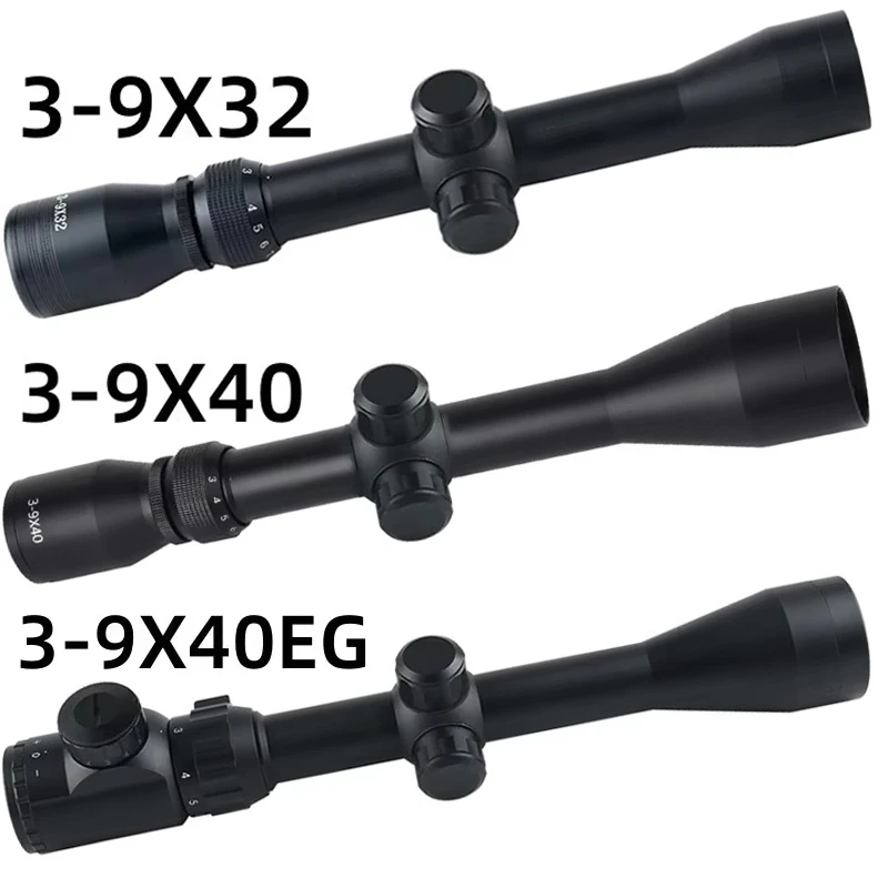 3-9x40 3-9x40EG 3-9x32 Red Green Illumination Crosshair Rifle Scope Tactical Long-range Shooting Sight Fit 11MM/20MM Rail Mounts