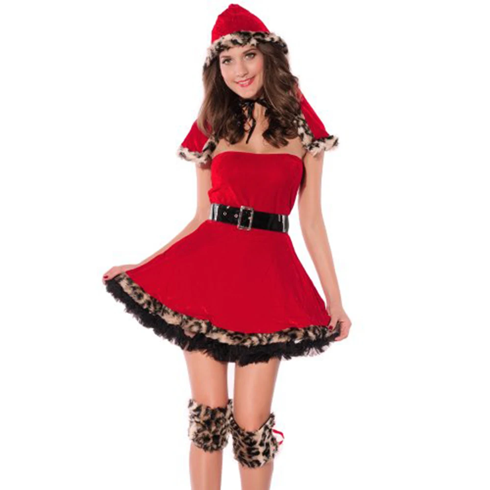 Women Sexy Santa Babydolls Dress Chemise Sleepwear Red Christmas Costume Dress