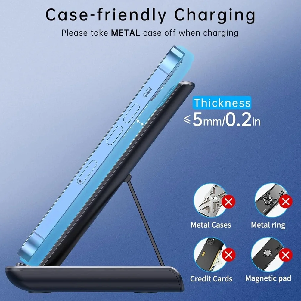 Magnetic Wireless Charger Stand for iPhone 16 15 14 13 12 Pro Max Apple Watch 8 7 Airpods Pro 3 In 1 Fast Phone Charging Sation