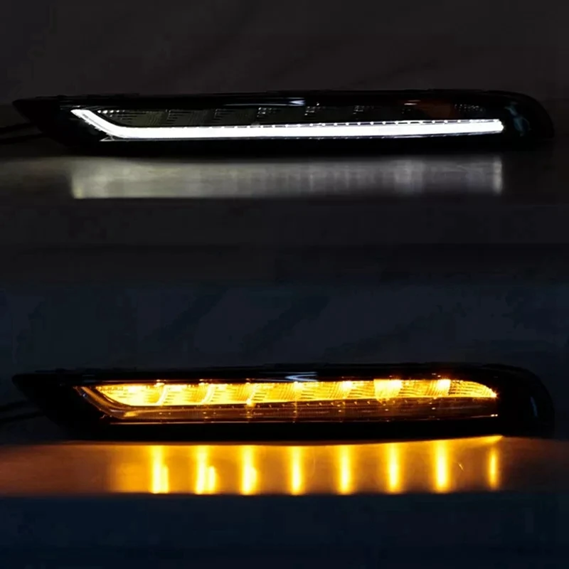 Pair Car LED DRL Daytime Running Light For Porsche Macan 95B Base S Turbo GTS SUV 2014-2018 95B941181A 95B941182A