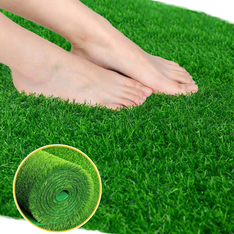 Artificial Grass Turf Fake Grass Lawn Carpet Outdoor Terrace Synthetic Mat Rug Indoor Exterior Garden Decorations Country House