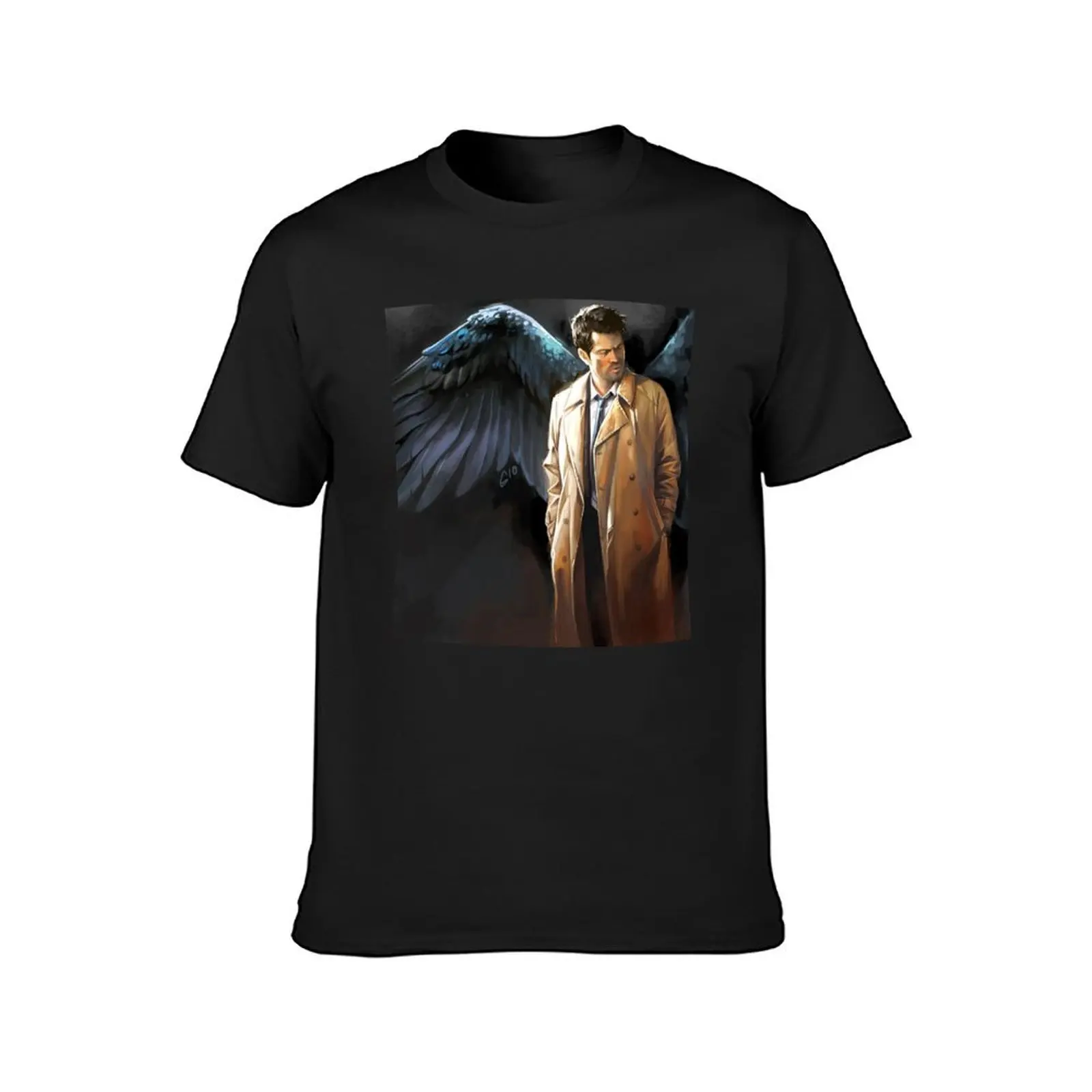 Castiel T-Shirt vintage clothes plain customizeds graphics t shirt for men