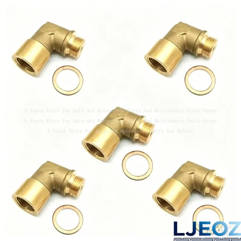 1/5pcs Automobile Accessories M18 * 1.5 Oxygen Sensor 90 Degree Exhaust Pipe Extendable Contraction Brass Elbow Joint
