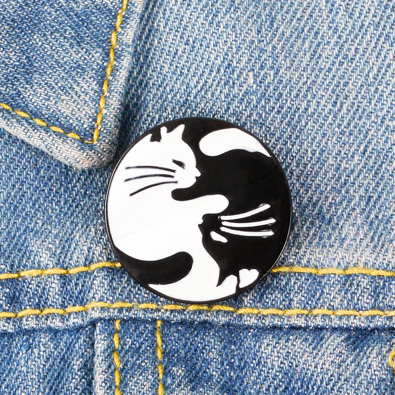 Ronde Olie Legering Kleding Accessoires Rugzak Pin Badge Reversspeldjes Cartoon Kat Pin Kitten Koffie Ster Kat Alfabet