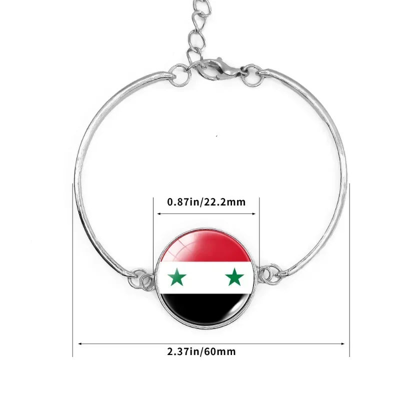 Syrian Flag World Many National Flags Bangle Retro Alloy Leather Bracelet For National Flag Braided Rope Bracelet Bangle