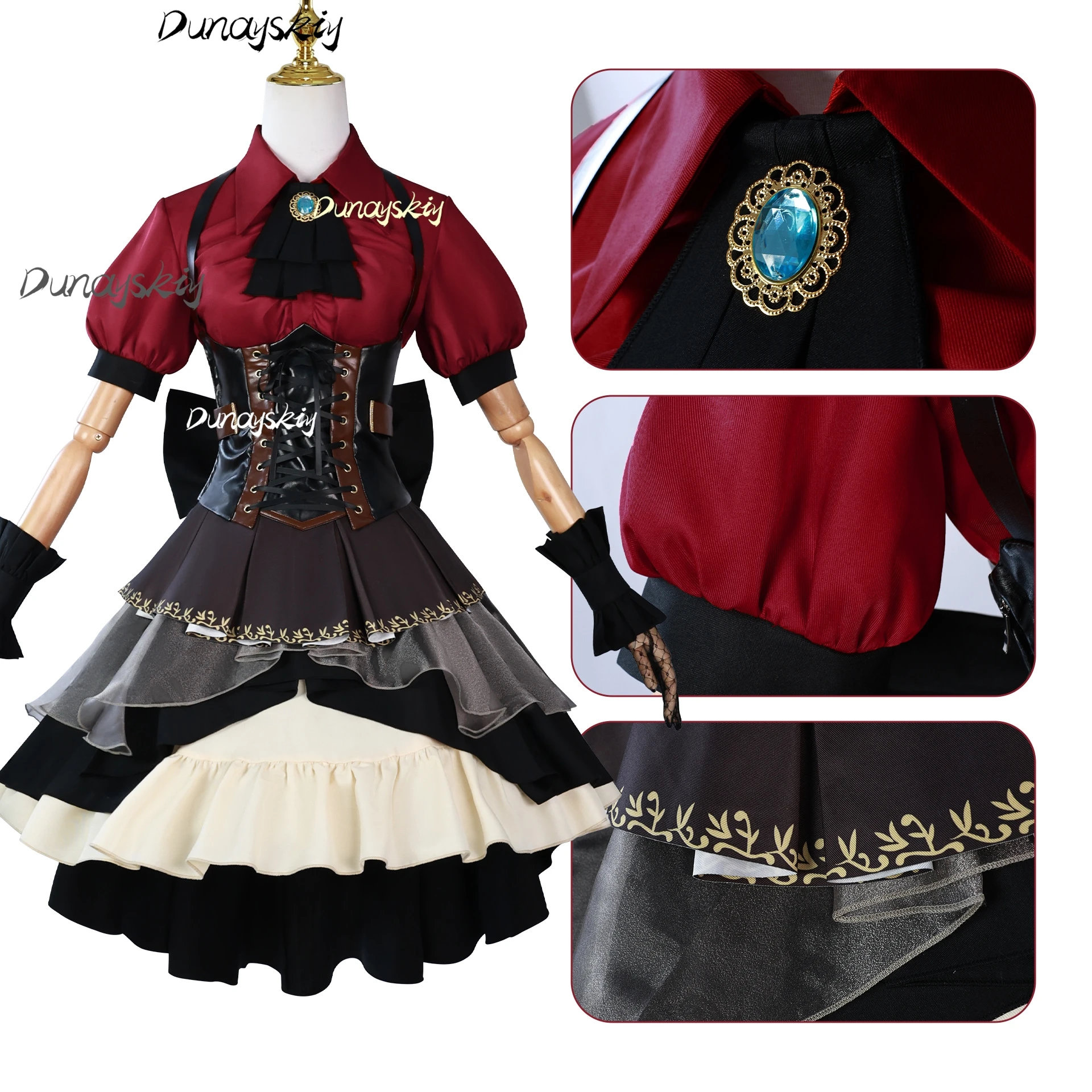 Anime BanG Sogno! Parrucca del costume cosplay Togawa Sakiko Ave Mujica Oblivionis Guanti da palcoscenico Set completo Abito personalizzato da donna