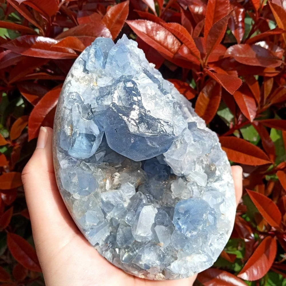 1pc/Gezondheid en huishouden Natural Crystal Quartz Blue Calcite Cluster Geode Specimen FreeForm Energy Stones Reiki Aquarium