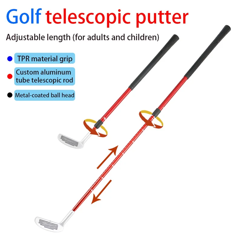 

GM-Golf Putter Two-Section Detachable Putter Golf Chipping Club Golf Putter For Right Or Left Handed Golfers Use Easy To Use Red