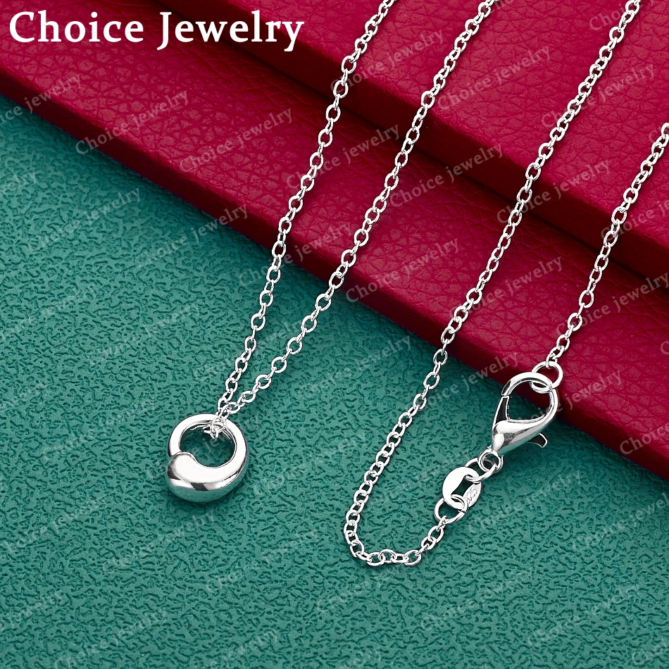 40-75cm 925 Sterling Silver Small Round Pendant Necklace For Women Men Charm Trend Birthday Gifts Fashion Party Fine Jewelry