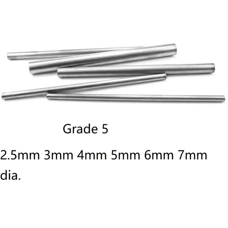 10pcs 2.5mm 3mm 4mm 5mm 6mm 7mm dia. Grade 5 titanium alloy rod titanic Ti stick ti bar BT6 TI-6AL-4V Gr5 TC4 Titanium round rod