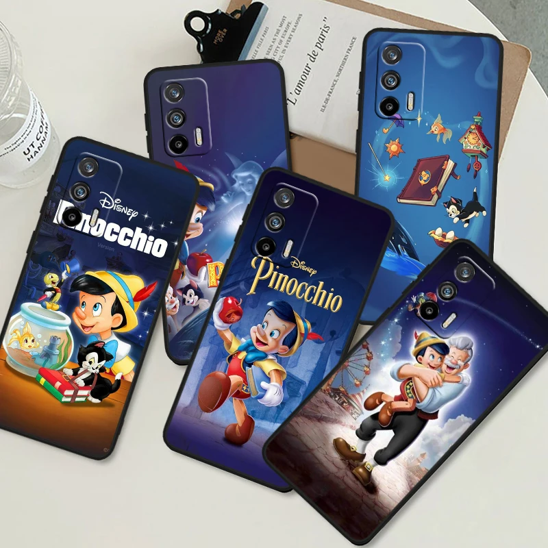 Disney Pinocchio Cute For OPPO Realme GT Neo 10 9i 8i 7i 6s 5 Narzo 50i 50A 240W Pro Plus Black Soft Phone Case