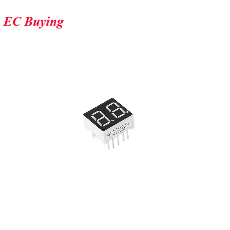 10pcs 2 Bit 2 Bit Digital Tube Common Cathode Digital Tube 0.36' 0.36 inch Red LED Digit 7 Segment