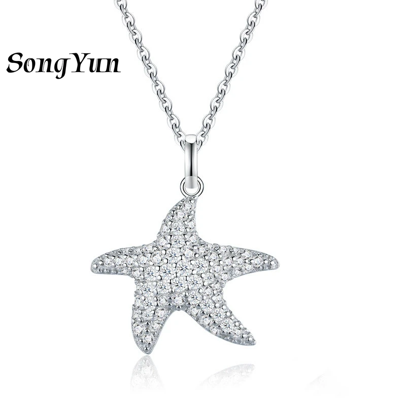 

SONGYUN Luxury Jewelry 925 Sterling Silver Necklace Moissanite Diamond Classic Office Women Rhodium Plated SYT Patent Pendant
