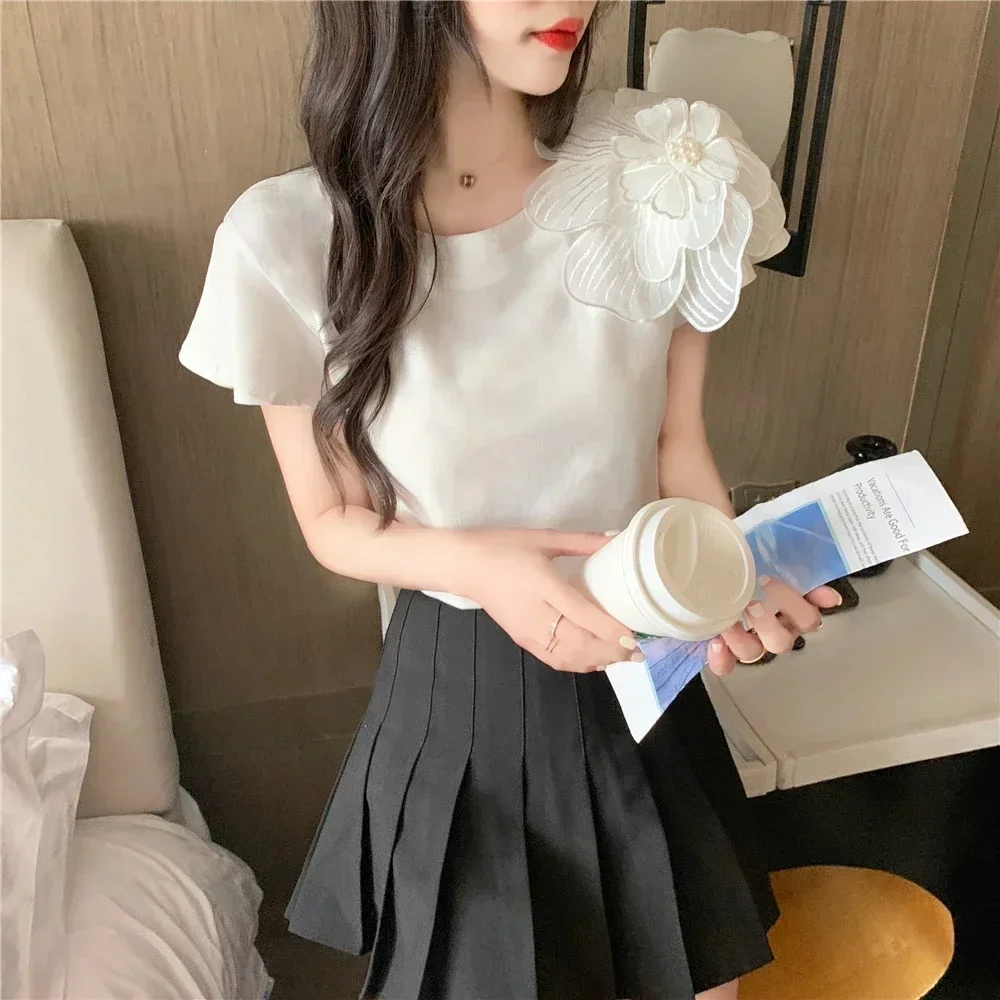 

Cheap wholesale 2021 spring summer autumn new fashion casual chiffon women shirt woman female OL Short sleeve shirt Py1433