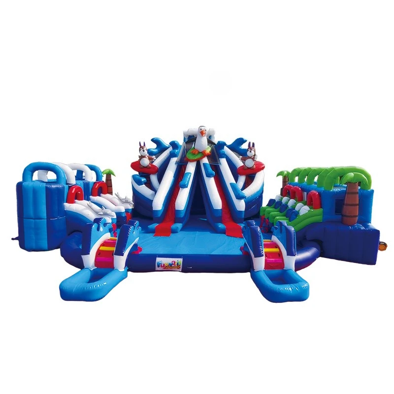 

Water Park Large Inflatable Water Castle Punch Pass Inflatable Slide Mobile Pool Inflatable Castle