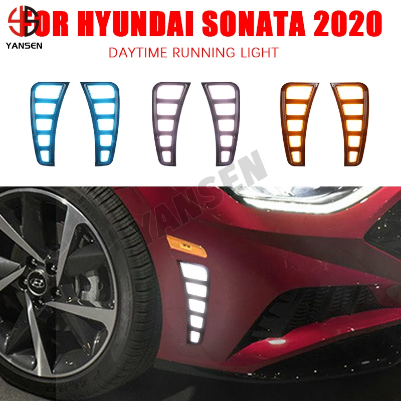 

Bumper Driving DRL Turn Signal For Hyundai Sonata DN8 2020 2021 Led Daytime Running Light Fog Lamp
