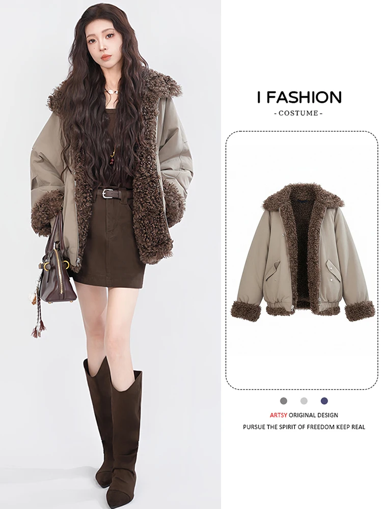 

Women's Winter Puffer Jaet Loose Fit Thiened Warm Cotton down Coat Faionable Casual Sle Fce Lined Korean Sle