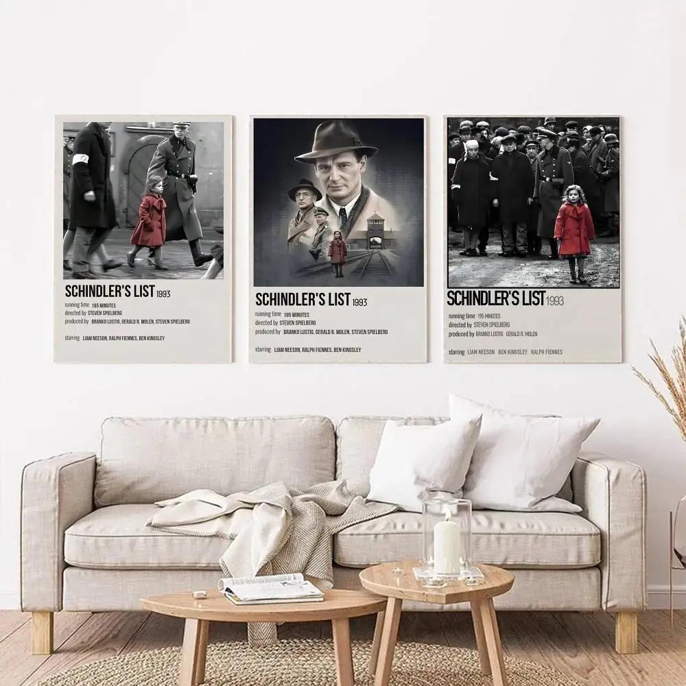 Classic Movie S-Schindlers List Posters Self Adhesive Waterproof Ideal For Living Room Bedroom Bar Decoration