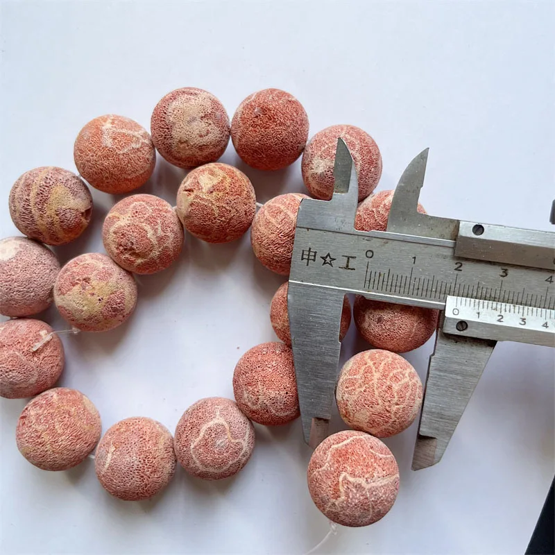Original 20MM Big Orange Red Grass Coral Beads for Luxury DIY Large Jewelry Making Fashion Necklace Rare