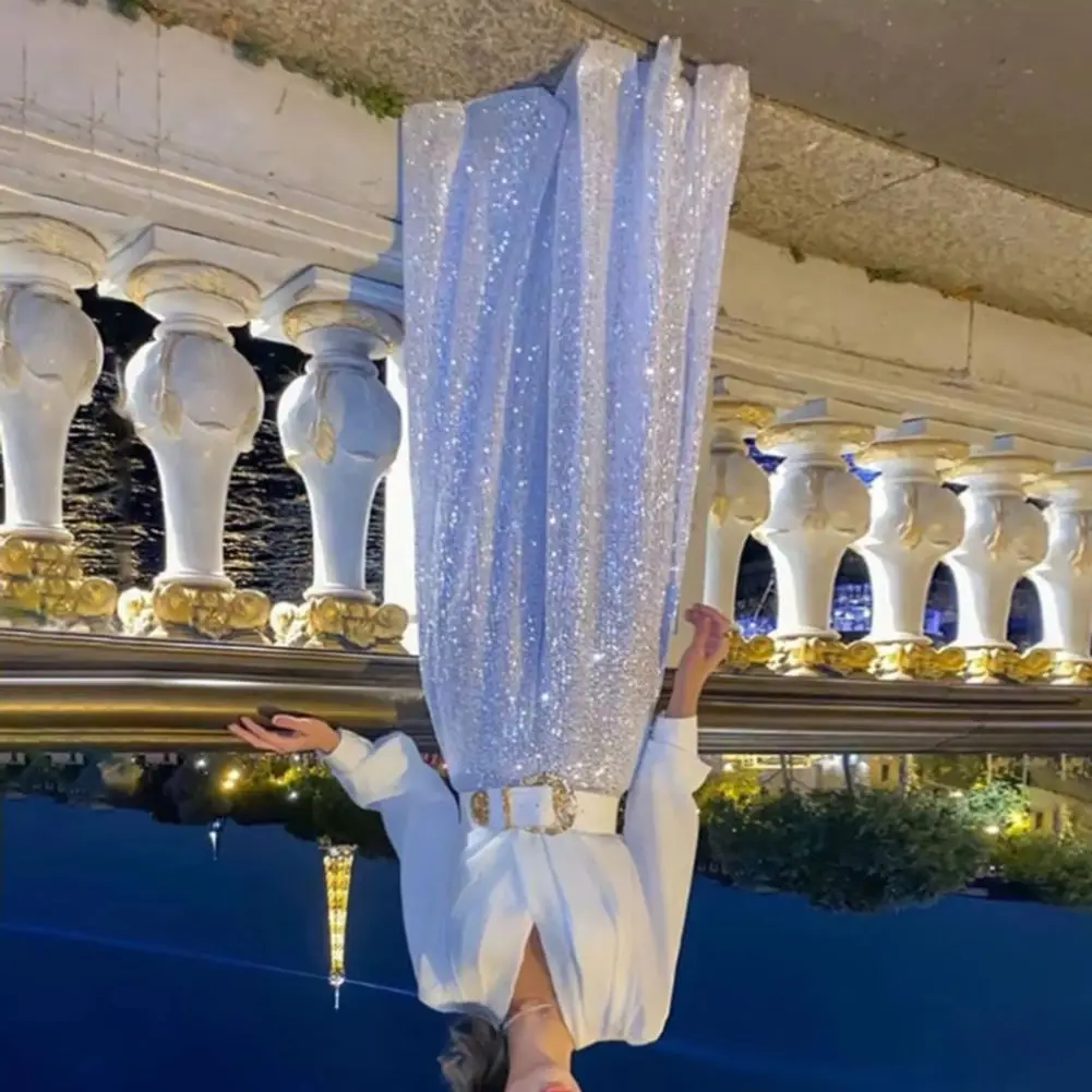 

Wide-leg Jumpsuit Lady Evening Wear Jumpsuit V Neck Wide Leg Sequin Pantsuit Long Sleeve Slim Waist Formal Party Outfit Full