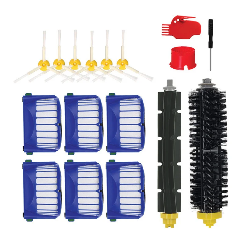 Replacement Part Kit For iRobot Roomba 600 Series 610 620 625 630 650 660 Vacuum Beater Bristle Brush+Aero Vac Filter+side Brush