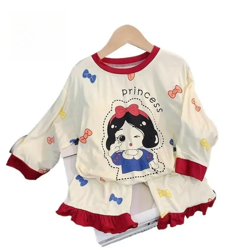 

2025 Girls Pajama Set, Princess Style Long Sleeve Loungewear for Toddlers & Kids 2-Piece