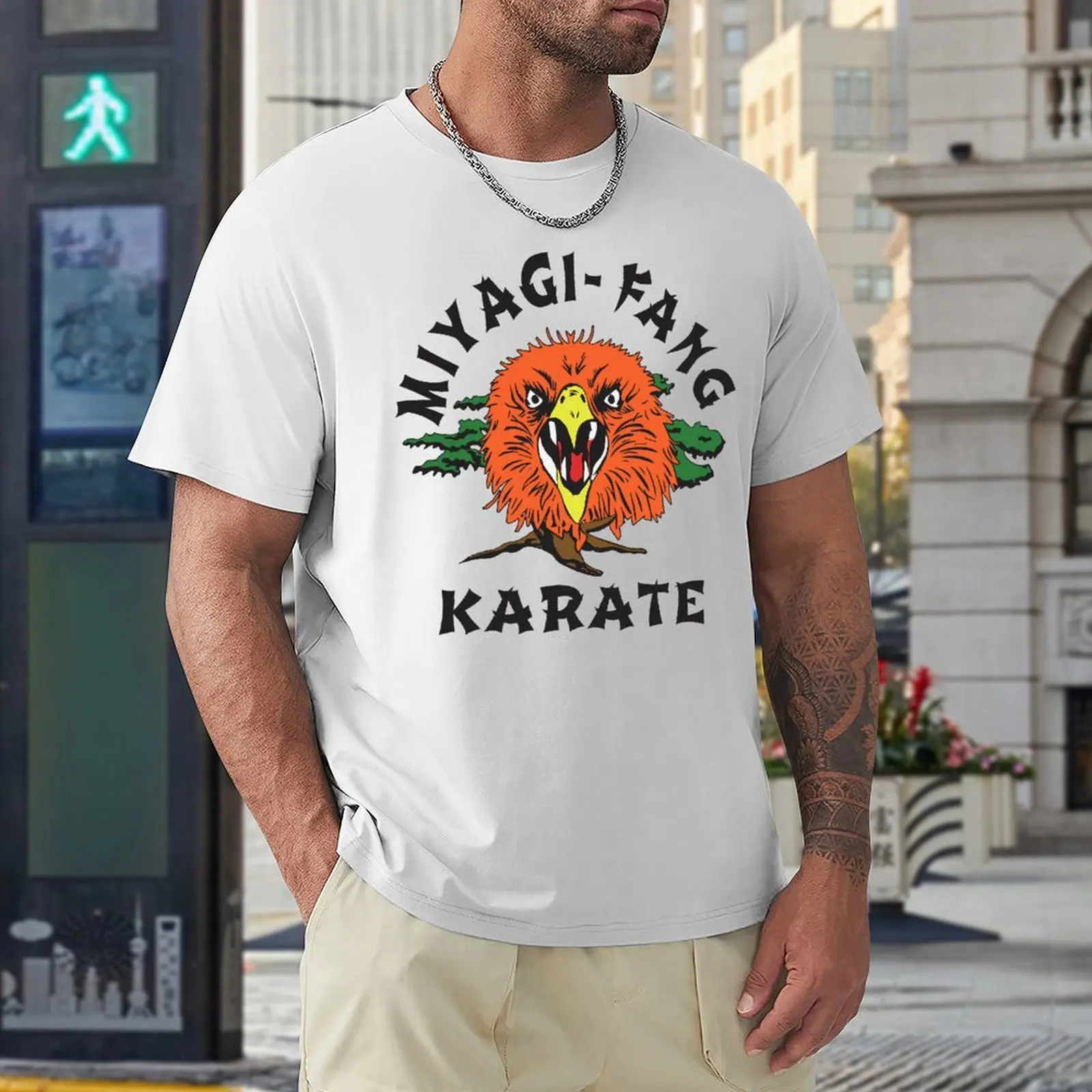 Miyagi Fang Karate T-shirt Round Neck Sport  Funny Sarcastic Top Tee Funny Graphic Travel USA Size