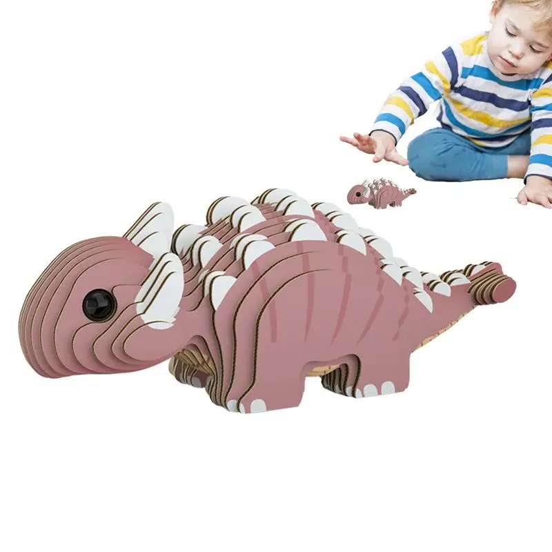 Kids Dinosaur Puzzle 3D Dinosaur Jigsaw Puzzle Toy Hand-Eye Coordination Training Puzzle Toy Montessori Educational Learning