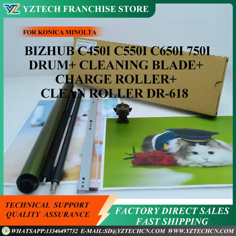 

Tambor OPC Drum Cleaning Blade DR618 Drum Unit Rebuild Kit for Konica Minolta Bizhub C450i C550i C650i C750i PCR Cleaning Roller