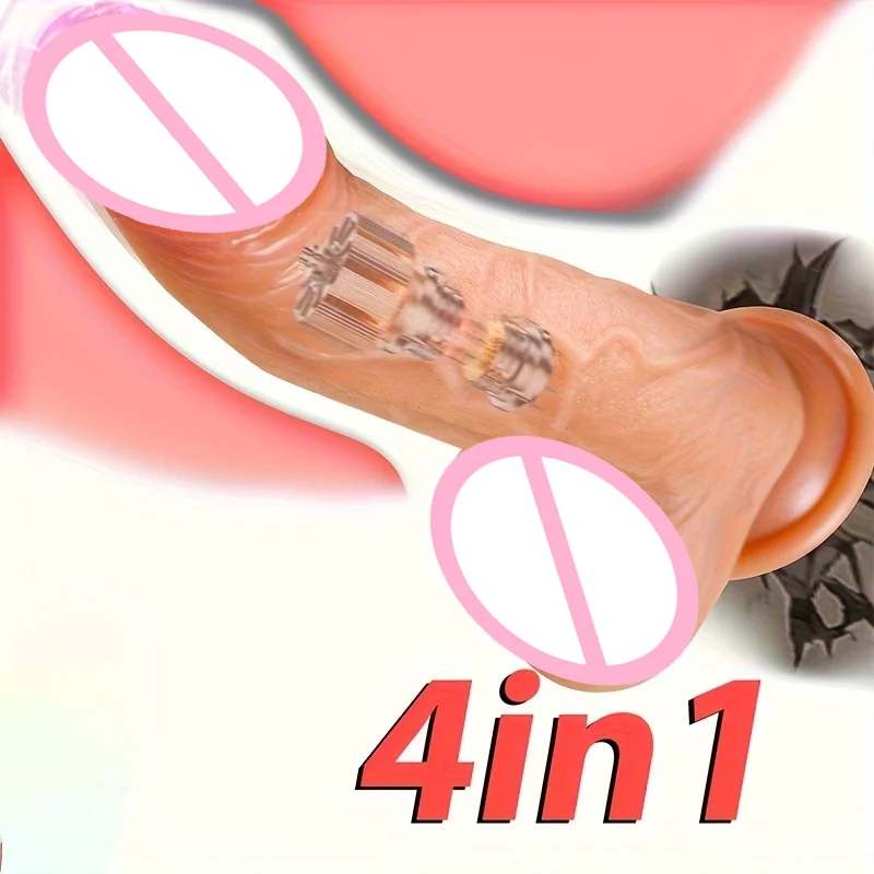 Dildo 1pc Liquid Silicone Electric 4In1 Dildo 8.66 Inch 22 Cm 10 Telescopic, 10 Vibration, Heating, Swinging Modes For Women 18+