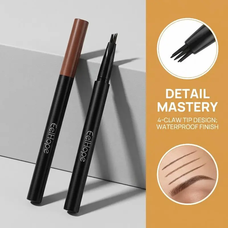 Lápiz de Cejas de Cuatro Puntas, Resistente al Agua, de Larga Duración, Anti-Manchas, Lápiz de Cejas de Forma Natural, Producto Cosmético