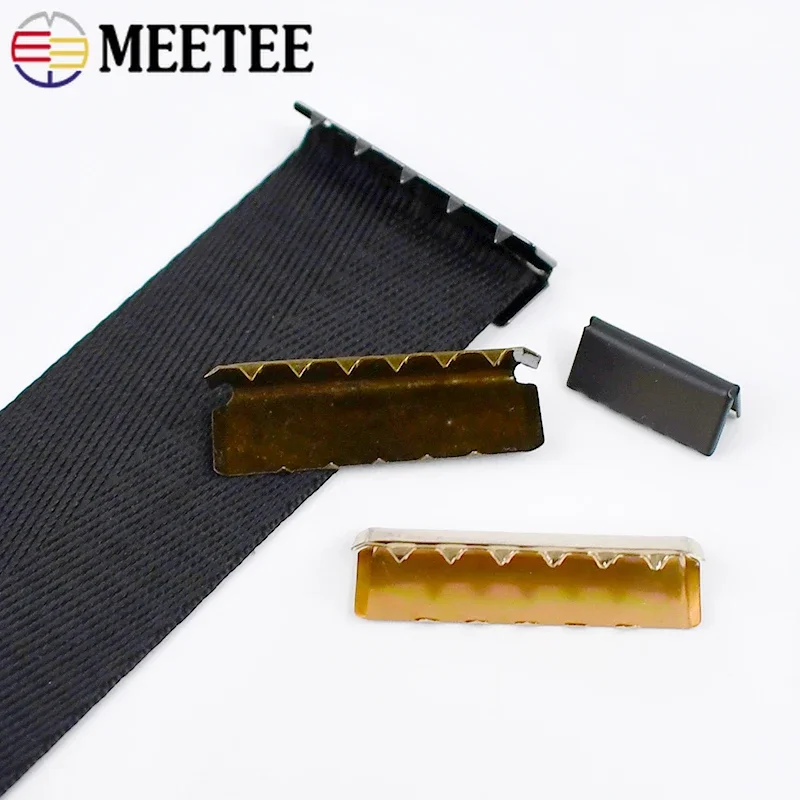 20-60mm Belt Clip Metal Buckles 10/20Pcs Webbing Strap Tail Clips Buckle Suspenders Closure Clasp Tapes Decorate End Caps Button