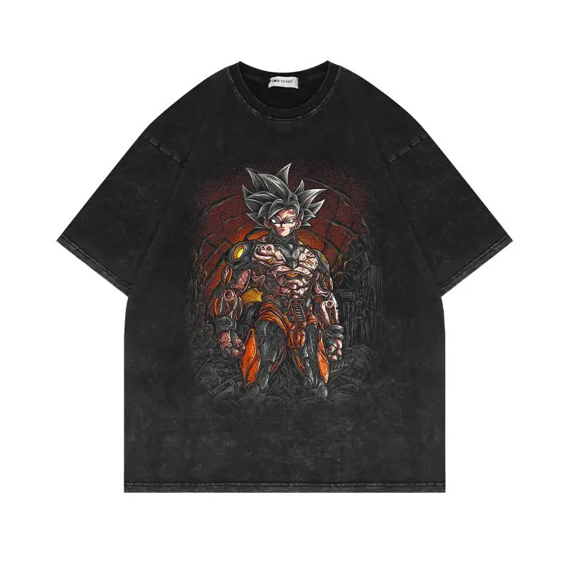 

Модная футболка унисекс 2026 года с принтом Dragon Ball Goku Super Saiyan, винтажная, из выстиранного хлопка, повседневная, с аниме-принтом, для мужчин и женщин