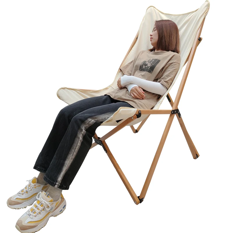 Butterfly Chair Outdoor XL Beach Chair  Portable Beech Wood Beach Chair Butterfly Chair Anti-tear Fabric Folding Camping Picnic