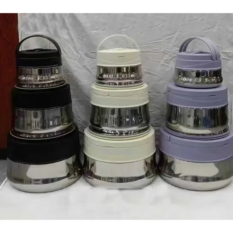 Giant hot pot food warmer set Durable steel 3.5L + 7.5L + 15L gift set Ramadan kitchen
