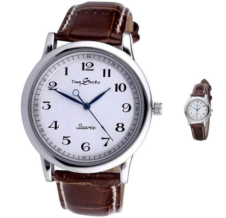 Hot SellingLovers’ Quartz Watch Reverse Anticlockwise Direction Oil Pressure Dial Waterproof  Leather 2026