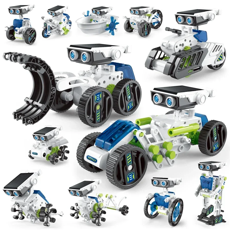 12 in 1 scienza robot solare giocattolo per bambini fai da te strumento di apprendimento alimentato da costruzione stelo giochi educativi kit tecnologico regalo per bambini