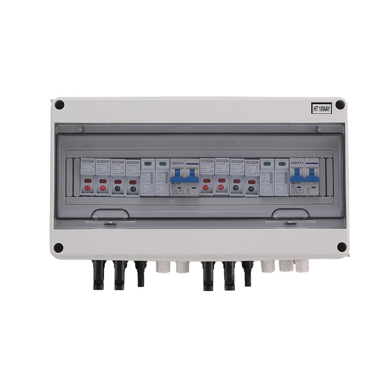 Solar Photovoltaic PV Combiner Box 4int-2out-600V String IP65 PV Solar Surge Lightning Protection Outdoor Waterproof