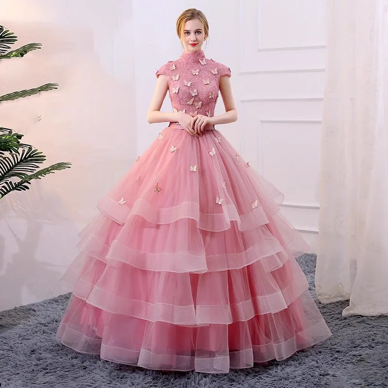 

DSP vestidos de 15 quinceañera A Line High Neck Quinceanera Dresses 2024 Elegant Tulle Prom Party Dresses Graduation Gown