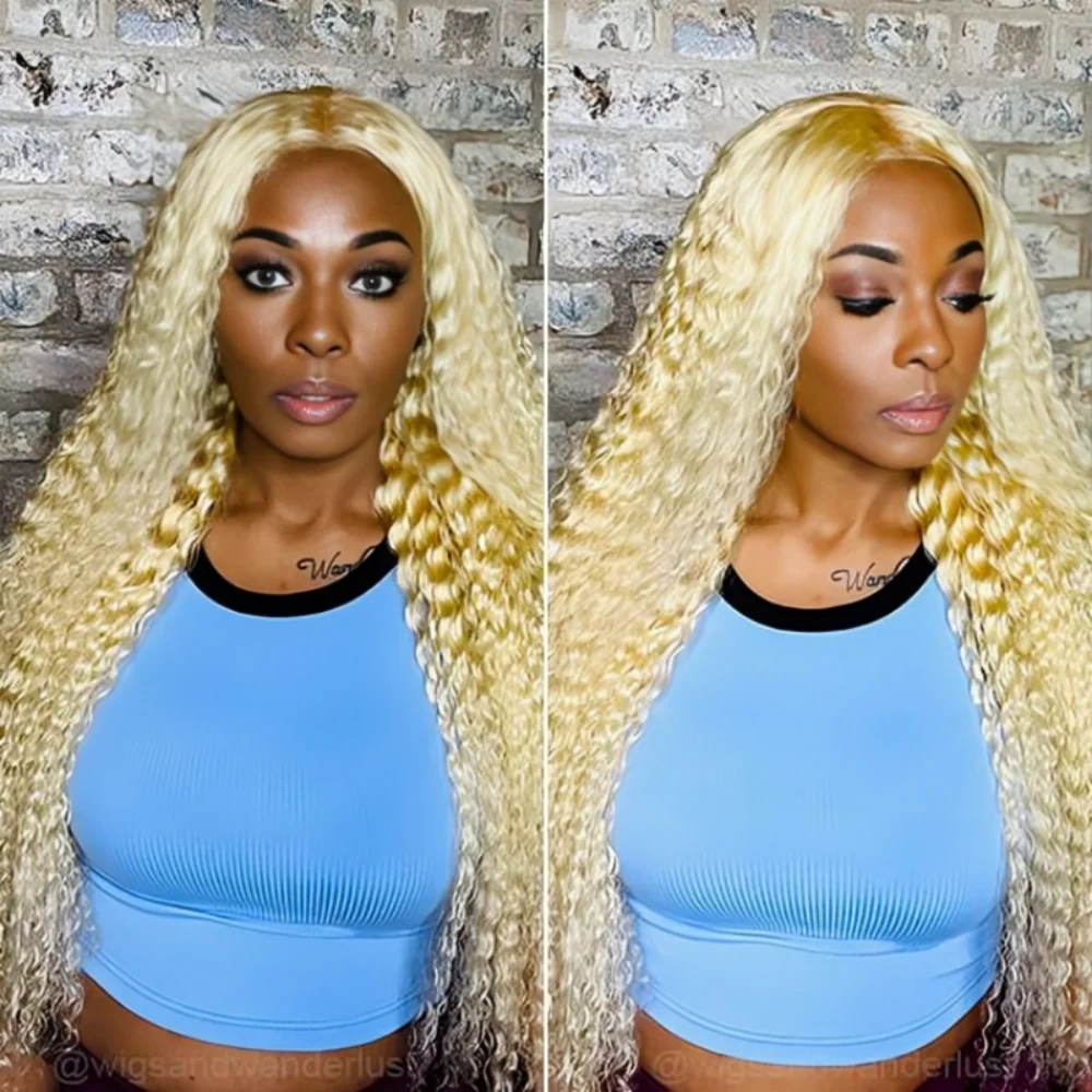 

30 Inch Lace Front Wig Blonde Deep Wave Human Hair 613 Curly Colored 13x6 Hd Lace Frontal Wigs 100% Brazilian For Women Choice
