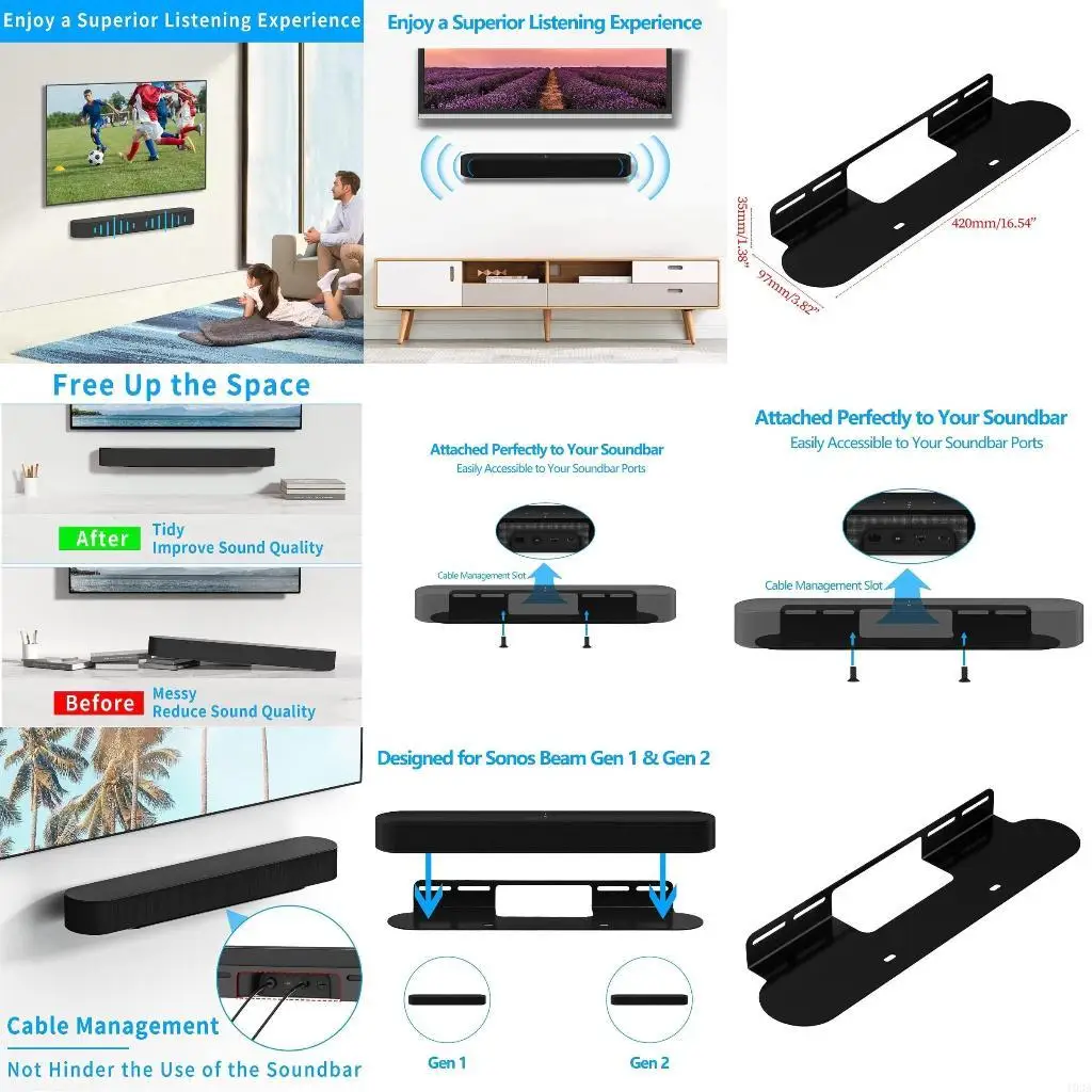 Plataforma prateleira parede metal Space Space para Beam Gen1 Gen 2 Speaker 193a