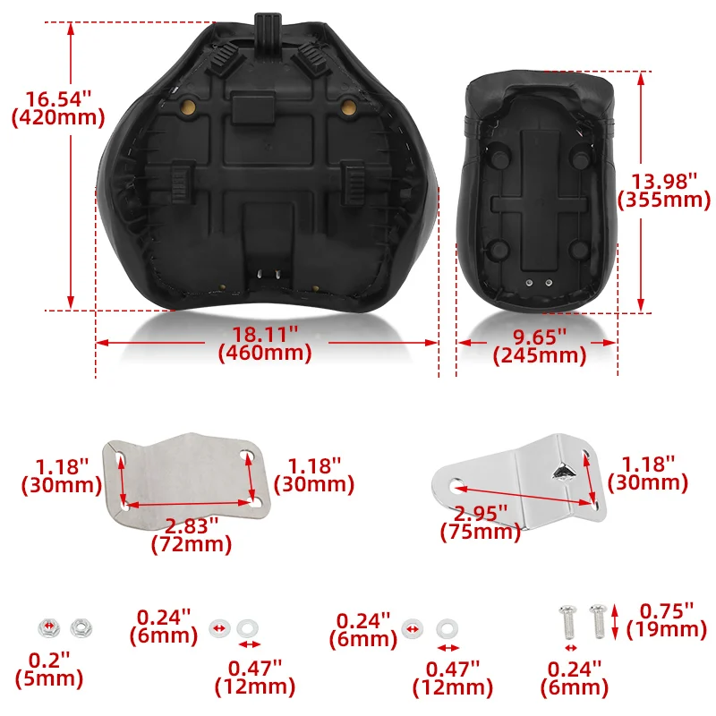 Motorcycle Front Rear Pad Seat Passenger Driver Cushion For Suzuki Boulevard C50 2004-2013 Intruder Volusia VL 400 800 2001-2004