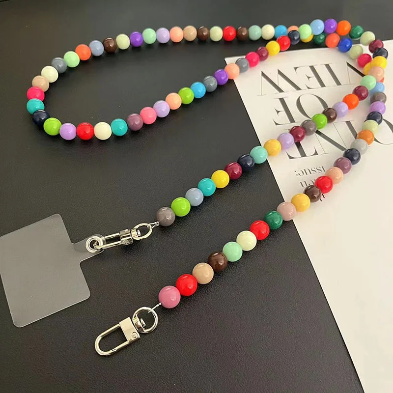 Acrylic Beaded Sling Rope Bag Replacement Chain, Removable Mobile Phone Case, Universal Gasket, Same Color