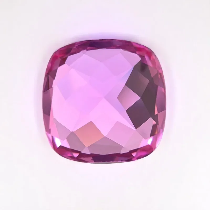 وسادة شكل الوردي اللون مختبر نمت الياقوت مربع الأحجار الكريمة للسحر Diy بها بنفسك صنع المجوهرات أقراط اختيار AGL شهادة #5