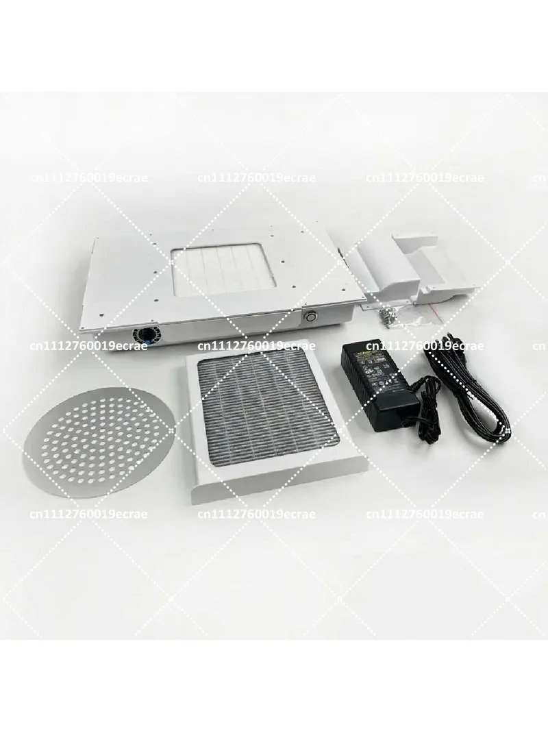 White 100W Four-Turbine Adjustable Speed Manicure Table Vacuum Cleaner, Embedded Large Suction Nail Dust Collector