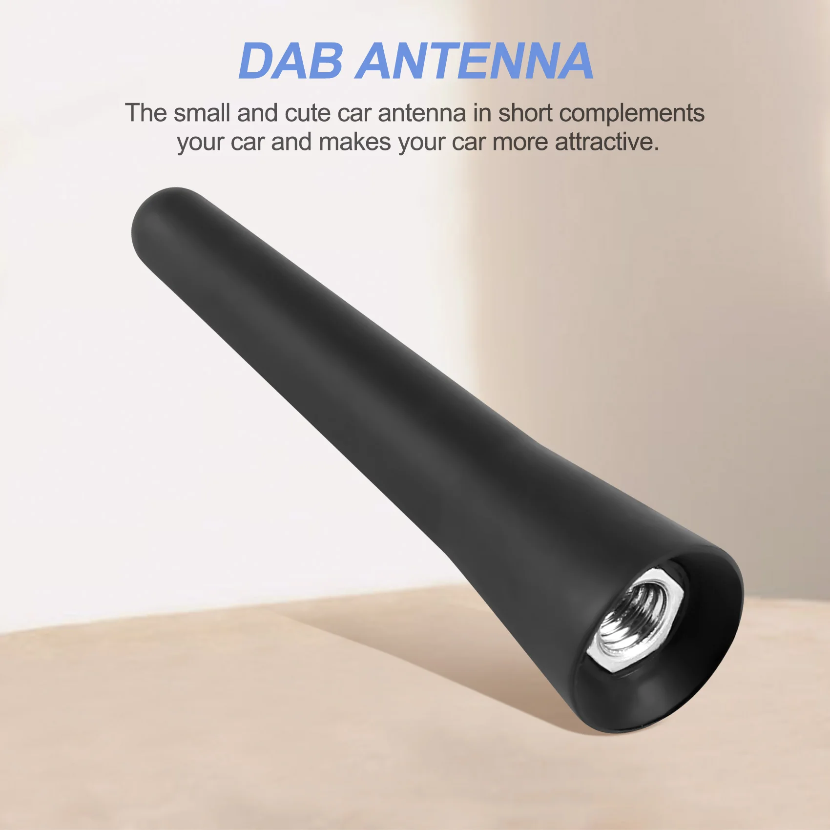 AT77 Car Antenna FM DAB Roof Antenna Car 6.5cm Mini Car Radio Antenna Short with Strong FM / AM / DAB Reception Function