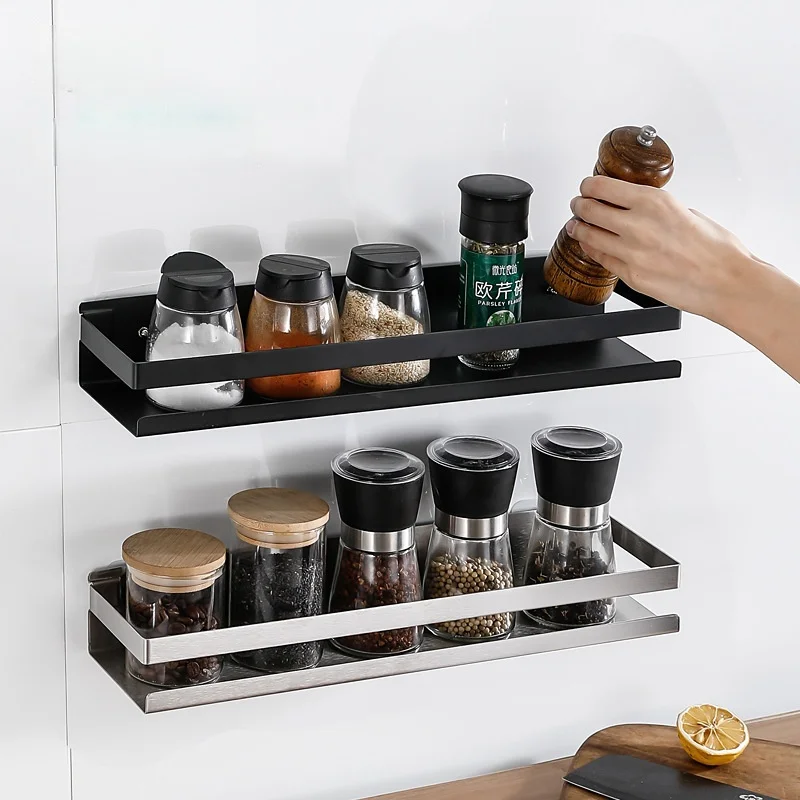 304 stainless steel wall mounted storage rack without drilling storage container rust proof kitchen and bathroom storage rack