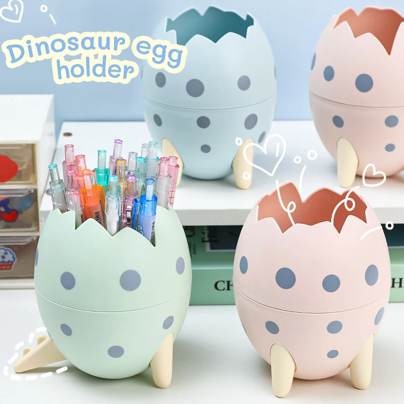 Multi Functional Cute Dinosaur Egg Shaped Fashionable Office Desktop Decoration Storage Box Personaliz DIY Stationery Pen Holder