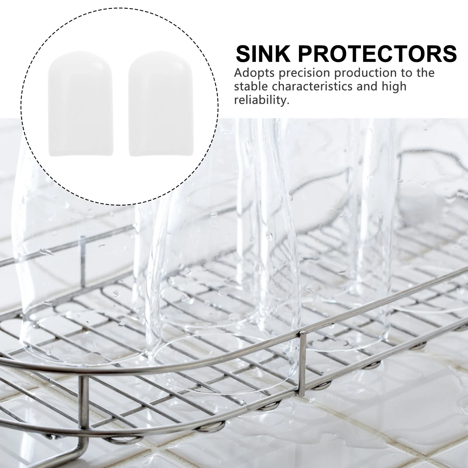 

100pcs Water Protector Bumpers Premium Pvc Kitchen Sink Rack Feet Replacement Parts For Sink Grid Cover Household Accessories